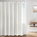 Naturoom Linen Shower Curtain 82 Inch Long for Bathroom Boho 1 Panel