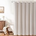 Naturoom Linen Shower Curtain 84 Inch Long for Bathroom Birch Beige 1 Panel