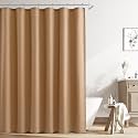 Naturoom Linen Shower Curtain 84 Inch Long for Bathroom Camel 1 Panel