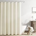 Naturoom Linen Shower Curtain 90 Inch Long for Bathroom Ivory 1 Panel