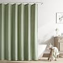 Naturoom Linen Shower Curtain 90 Inch Long for Bathroom Sage Green 1 Panel