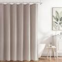 Naturoom Linen Shower Curtain 96 Inch Long for Bathroom Ecru 1 Panel