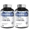 Naturyz Icelandic Pure COD Liver Fish Oil capsules with Omega 3 (EPA &amp; DHA) and Vitamins A &amp; D For Immunity | Skin | Eye | Muscle | Joint Health - 180 Softgels
