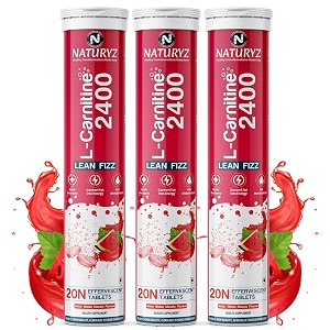 naturyz l-carnitine l tartrate 2400 mg converts fat into energyenergy amp enduranceperformance amp recovery - 60 effervescent tablets water melon masala flavour 3 count 20 capsules