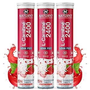 naturyz l-carnitine l tartrate 2400 mg converts fat into energyenergy amp enduranceperformance amp recovery - 15 capsules water melon masala flavour3 count