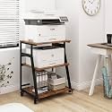 Natwind 3 Tier Large Printer Stand, 24"x20", with Charging Station,Retro