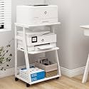 Natwind 3 Tier Printer Stand, 19.7"x15.7", with Charging Station,White