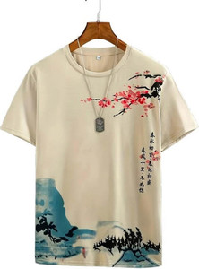 NAUGHTY MEN Printed Men Round Neck Brown