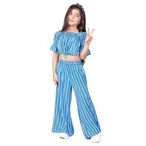 Naughty Ninos Girls Rayon Striped Clothing Set