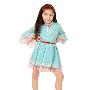 Naughty Ninos Girls Blue Pink Floral