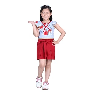 Naughty Ninos Girls Blue Floral Printed Top