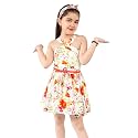 Naughty Ninos Girls Floral Print Crepe Fit