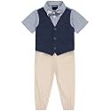 Nautica Baby Boys 4-piece Suit Set with Dress Shirt, Vest, Pants, and Tie