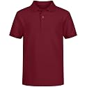 Nautica Boys' School Uniform Short Sleeve Polo Shirt, Button Closure, Comfortable &amp; Soft Pique Fabric