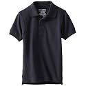 Nautica Boys' School Uniform Short Sleeve Polo Shirt, Button Closure, Comfortable &amp; Soft Pique Fabric