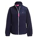 Nautica Girls' Full-Zip Fleece Jacket, Signature Logo Design, Lightweight &amp; Wind Resistant