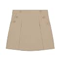 Nautica Girls' School Uniform Pull-on Scooter Skirt With Undershorts, Poplin Style With Button Pockets