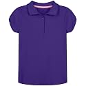 Nautica Girls' School Uniform Short Sleeve Polo Shirt, Button Closure, Soft Pique Fabric