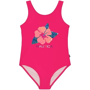 Nautica Girls One-Piece Swimsuit with UPF 50