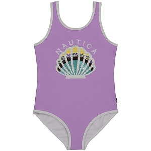 Nautica Girls One-Piece Swimsuit with UPF 50