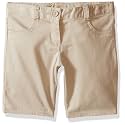 Nautica Girls School Uniform Bermuda Shorts, Pull-on Fit, Stretchy Material, Functional Pockets