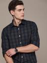 NAUTICA Men Checkered Casual Dark Blue Yellow