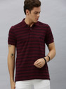 NAUTICA Striped Men Polo Neck Maroon T-Shirt