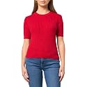 Nautica Women's Short Sleeve Crew Neck Cable Solid Sweater