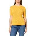 Nautica Women's Short Sleeve Crew Neck Cable Solid Sweater