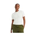 Nautica Women's Short Sleeve Crew Neck Cable Solid Sweater