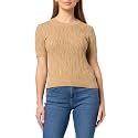 Nautica Women's Short Sleeve Crew Neck Cable Solid Sweater