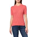 Nautica Women's Short Sleeve Crew Neck Cable Solid Sweater