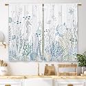 Nautical Coastal Kitchen Curtains Ocean Starfish Seashell Small Short Cafe Window Curtains Beach Sea Seashell Rod Pocket Bathroom Window Drapes Treatment Tier Curtains 2 Panels (27.5x39 Inch)