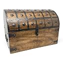 Nautical Cove Treasure Chest Keepsake and Decorative Wood Box (XXX-Large 16x11x11) - Storage Box, Wooden Box with Hinged Lid, Rustic Storage, Pirate Storage Box, Vintage Wooden Chest
