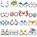 Nautical Photo Booth Props, 32 Pcs Sailor Theme Paper Glasses