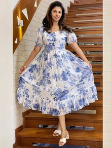 Nautiful Women Fit and Flare Multicolor Midi