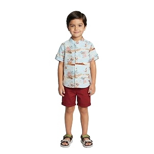 Nautinati Boys Printed Collared Shirt with Shorts