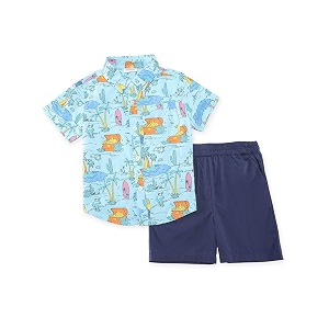 Nautinati Boys Printed Collared Shirt with Shorts