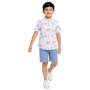 Nautinati Boys Printed Collared Shirt with Shorts
