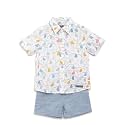 Nautinati Boys Printed Collared Shirt with Shorts