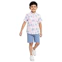 Nautinati Boys Printed Collared Shirt with Shorts