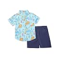 Nautinati Boys Printed Collared Shirt with Shorts