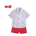 Nautinati Boys Printed Collared Shirt with Shorts