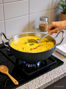 Navghar Aluminium Kadhai With induction base Kadhai