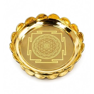 Brass Shree Yantra Lotus Stand Decorative