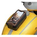 Navigator Magnetic Motorcycle Tank Pouch with Touch-Friendly Phone Holder | Anti Slip Maps Navigation Pouch Compatible with Royal Enfield, Honda, Bajaj, TVS, Jawa, Triumph - Green &amp; Tobacco