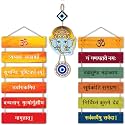 NAVINYA Decorative Wooden Hanging Decor - Hanging for Home Décor - Used As A Wall Decor Items for Bedroom Girls, Gift Items, Office, Kitchen, Living Room, Cafe's (Set of 3)