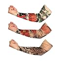 Navkar Crafts? Nylon Stretch Cloth Arm Art Tattoo Costume Sleeves for Bike, Sports, Running, Outdoor Activities (Pack of 3, Multicolor)