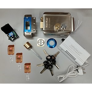 navkar systems combo-cn59 electronic lock for metal gate with remote remote receiver with 3 remotes amp 12v power supply electronic door lock for house main metal door