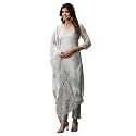 Navlik Women39s Organza Embroidered Straight Kurta with